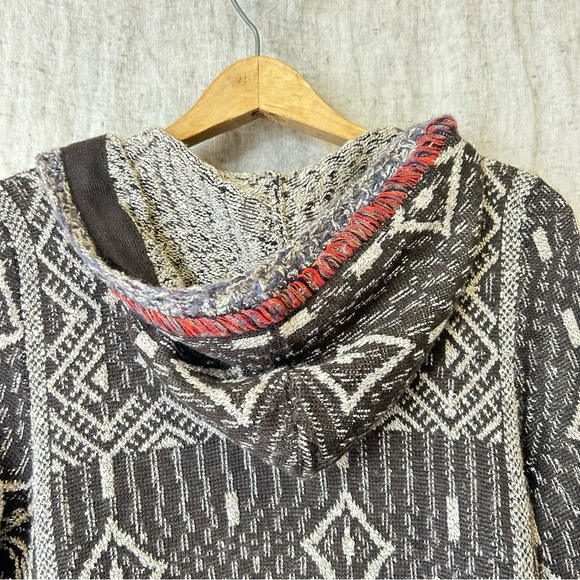 Free People Boho Floral Tapestry Kai Pom Pom Tassel Hooded Cardigan medium - Picture 13 of 14